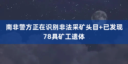 南非警方正在识别非法采矿头目 已发现78具矿工遗体