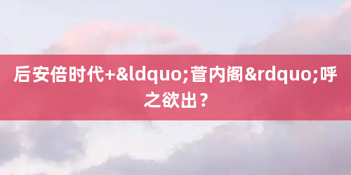 后安倍时代 “菅内阁”呼之欲出？
