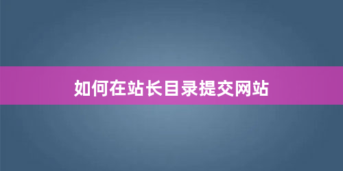 如何在站长目录提交网站