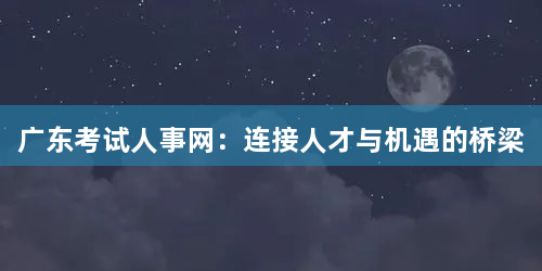 广东考试人事网：连接人才与机遇的桥梁