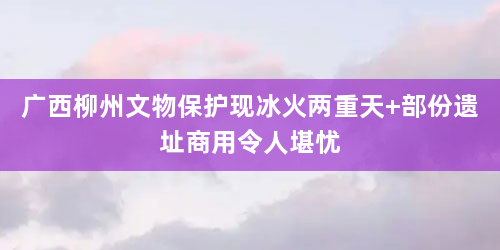 广西柳州文物保护现冰火两重天 部份遗址商用令人堪忧