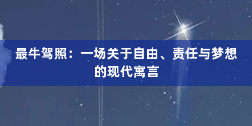 最牛驾照：一场关于自由、责任与梦想的现代寓言