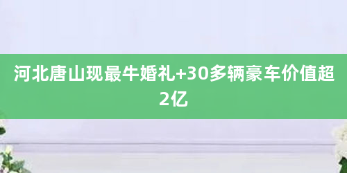 河北唐山现最牛婚礼 30多辆豪车价值超2亿