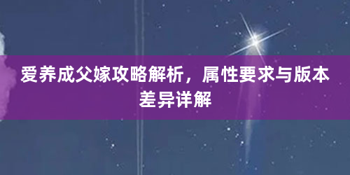 爱养成父嫁攻略解析，属性要求与版本差异详解
