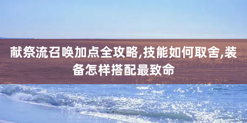 献祭流召唤加点全攻略,技能如何取舍,装备怎样搭配最致命