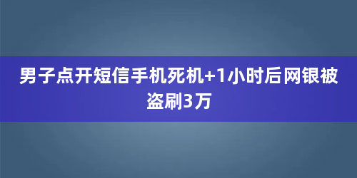 男子点开短信手机死机 1小时后网银被盗刷3万