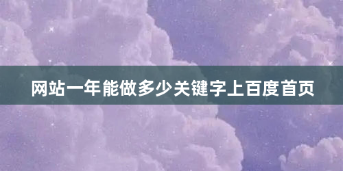 网站一年能做多少关键字上百度首页