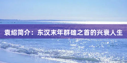 袁绍简介：东汉末年群雄之首的兴衰人生