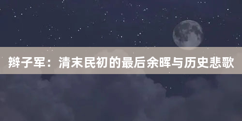 辫子军：清末民初的最后余晖与历史悲歌