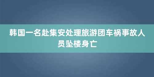 韩国一名赴集安处理旅游团车祸事故人员坠楼身亡